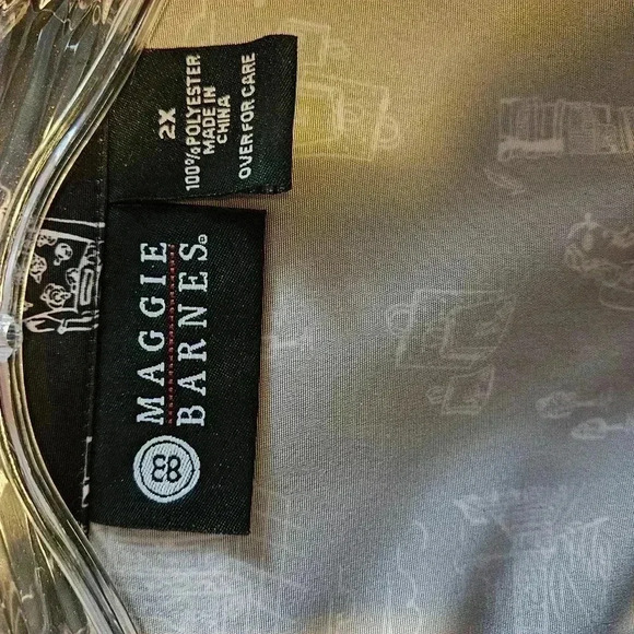 Maggie Barnes Black And White Button Up Plus Size Shirt Sz 2X - Picture 5 of 7